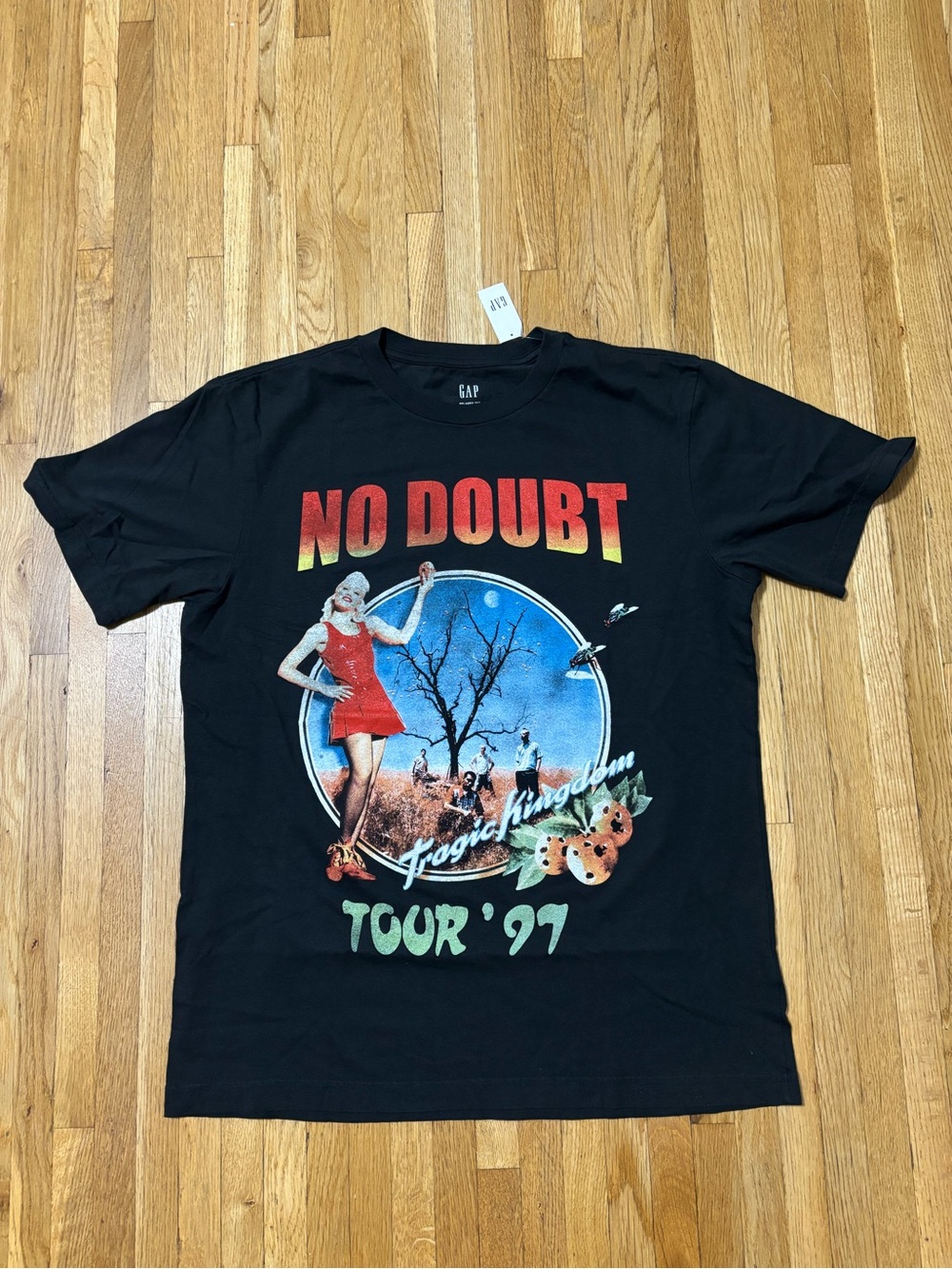 No Doubt Relaxed Graphic T-Shirt Mens NWT Black Size Medium